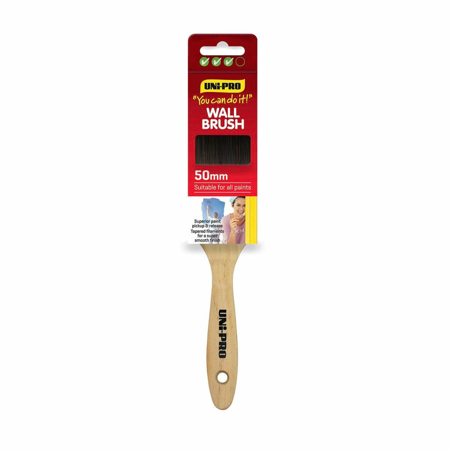 Uni Pro 50mm Synthetic Wall Paint Brush - Smooth Finish - Brown - SuperSaverAU - view 1