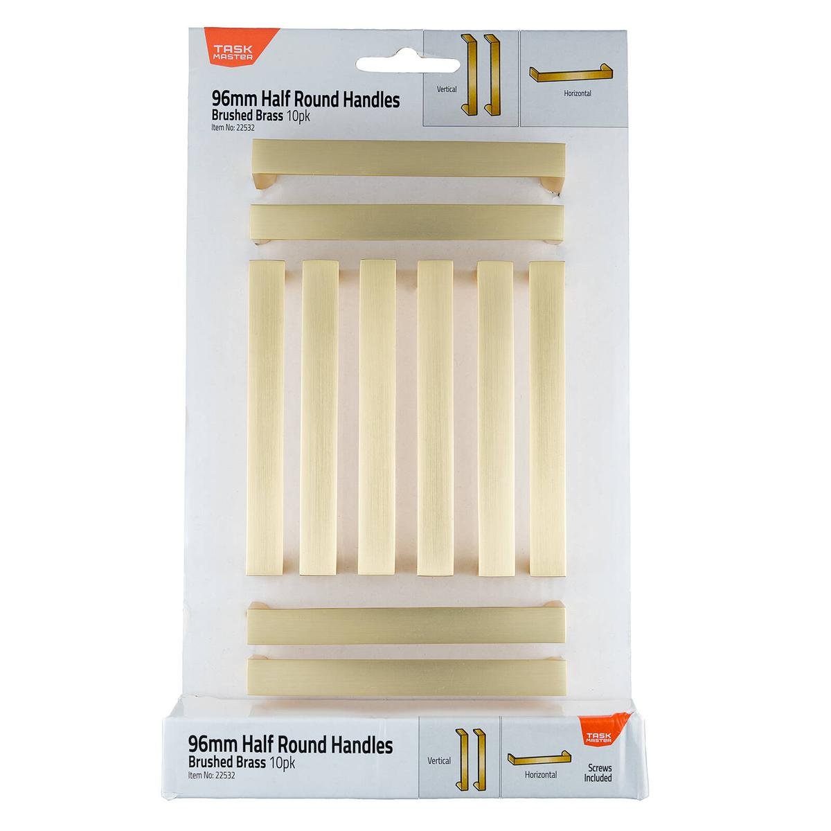 Taskmaster 96mm Brushed Brass Round Handle 10 Pack - Easy Installation - SuperSaverAU - view 1
