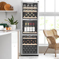 LeCavist 140 Bottle Triple Zone Wine Cabinet 282L - Stainless Steel, Triple Glazed Door - LEK1403ZPVX