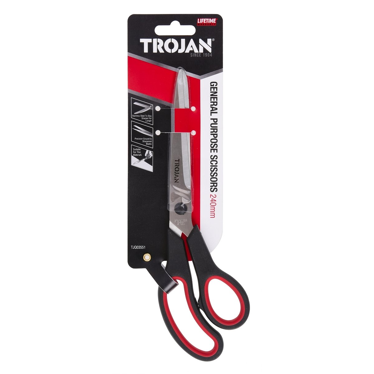 Trojan General Purpose Scissors - 240mm - Stainless Steel - DIY Use - SuperSaverAU - view 3