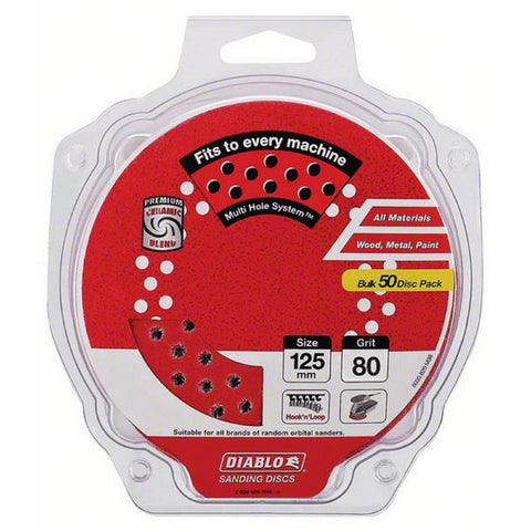 Diablo 125mm 80 Grit Abrasive Random Orbital Sheet 50 Pack - SuperSaverAU - view 1