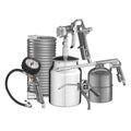 Ozito Handyman 5 Piece Air Tool Kit ATK-005 - Spray Gun, Blow Gun, Inflator & Hose