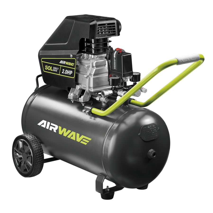 Ryobi Airwave Air Compressor 50L 2.0HP Metal Plastic Easy Move - SuperSaverAU - view 1