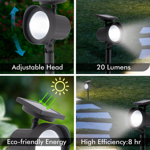 Arlec 20 Lumens LED Solar Garden Spot Light, Black Ground Stake LVS019