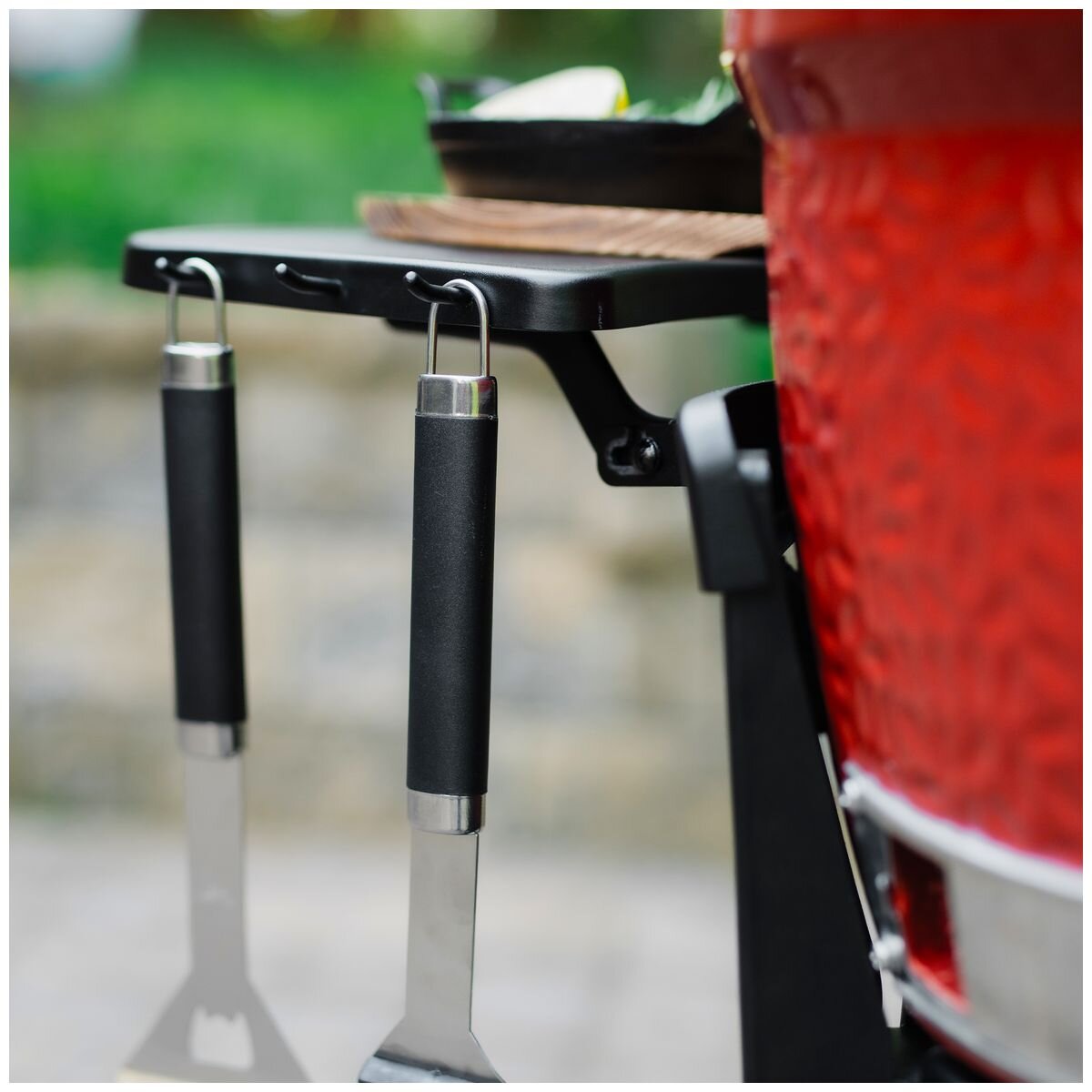 Kamado Joe Joe Jr cart with two folding side shelves - powder-coated steel, locking casters - KJ15112524
