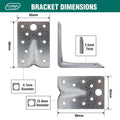 Carinya Galvanised Reinforcing Bracket 90x90x65mm 4 Pack Durable - SuperSaverAU - view 5