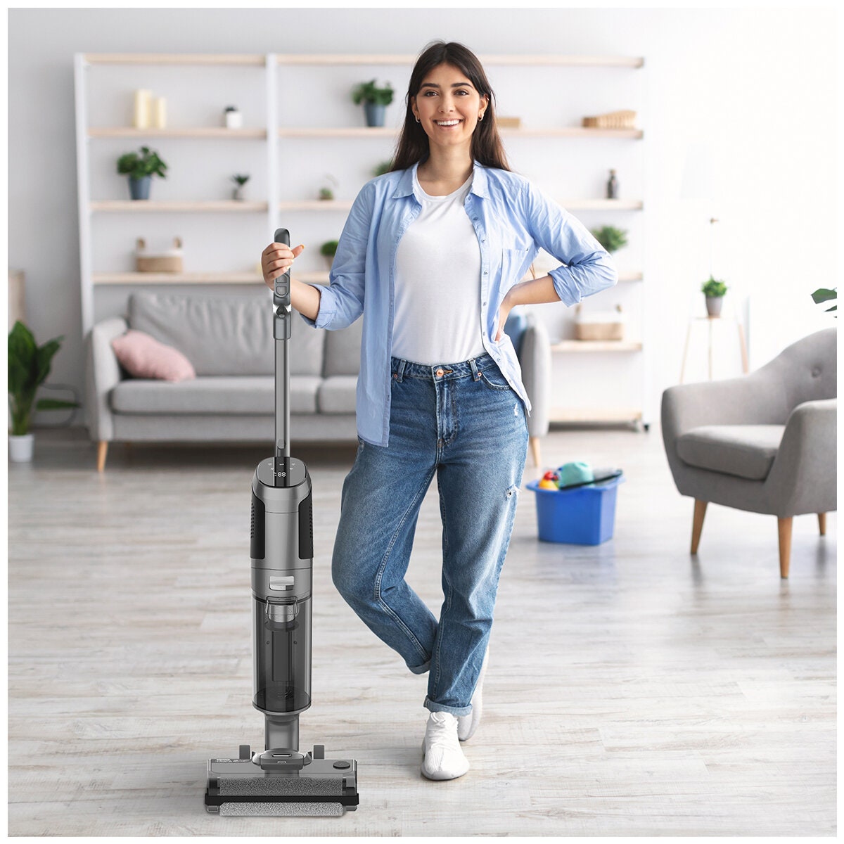 MyGenie Titan XL stick vacuum - wet and dry cleaning, self-cleaning dock, spare filter, black - 10004031
