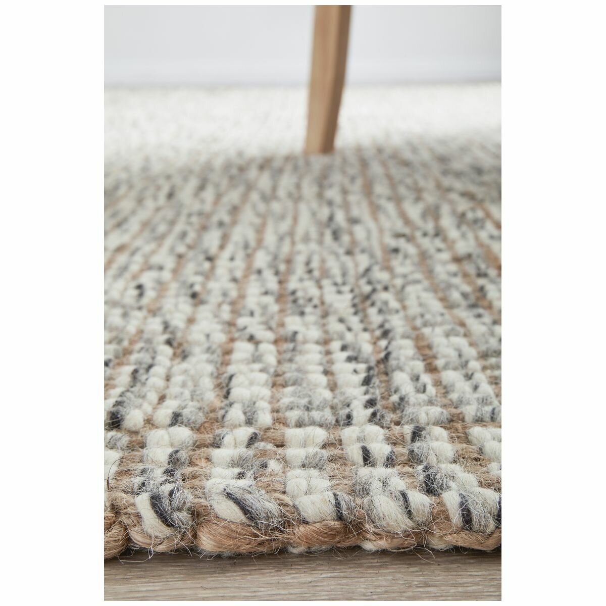 Rug Culture Arabella Medium Rug 300x80 - Natural & Cream, Wool and Jute, Hand Loomed - ARA-NAT-300X80