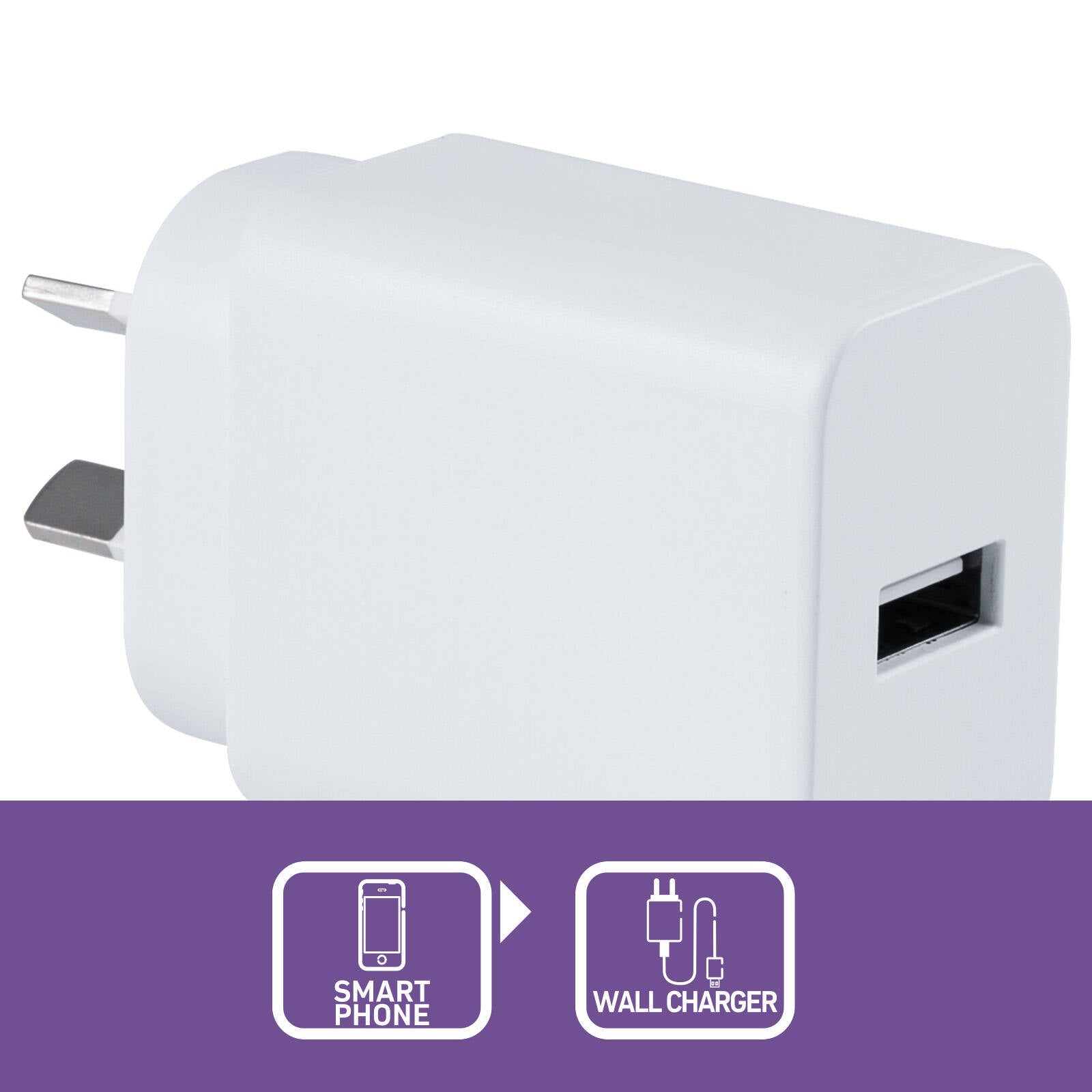 Click 12W USB-A Wall Charger CLK1001B - Single Port for Phones & Tablets