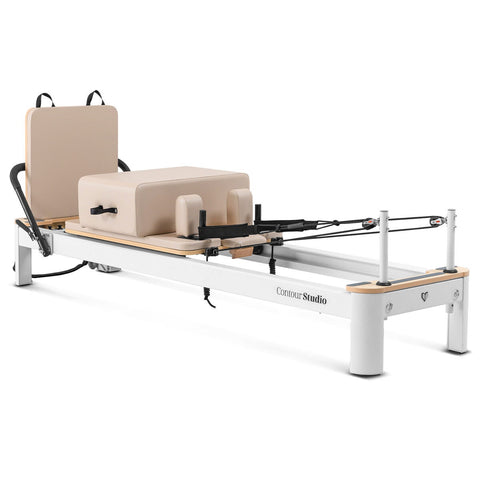 Lifespan Fitness Contour Studio reformer bed set - aluminium frame - beige accents - LFRF-CONTSTUB