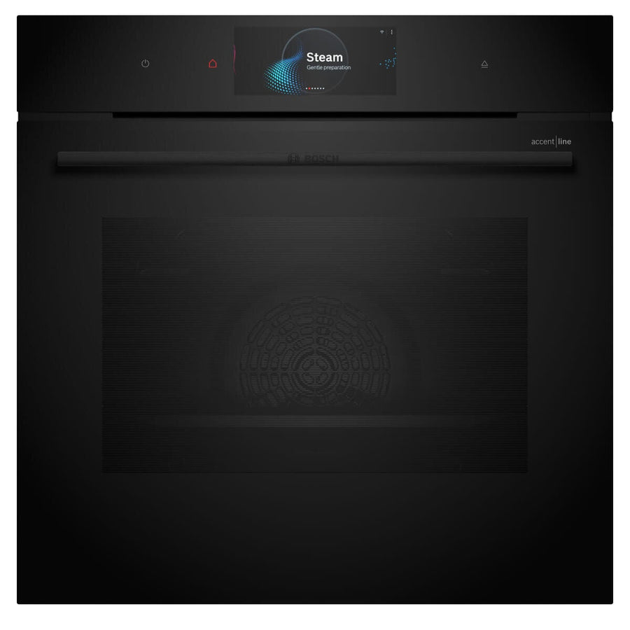 Bosch 60cm Series 8 Built-In Steam Oven - 71L Black - Pyrolytic and Air Fry - HRG978NB1A