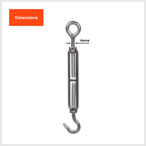 Taskmaster 6mm 316 Stainless Steel Turnbuckle - 6 Pack
