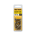 Pinnacle M6 x 20mm Hi-Tensile Hex Bolt and Nut - Yellow Zinc, 10 Pack