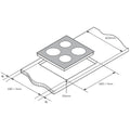 Westinghouse 70cm 4 Zone Ceramic Cooktop - Black Glass, Triple Zone, 9 Power Levels, Dial Control - WHC742BC