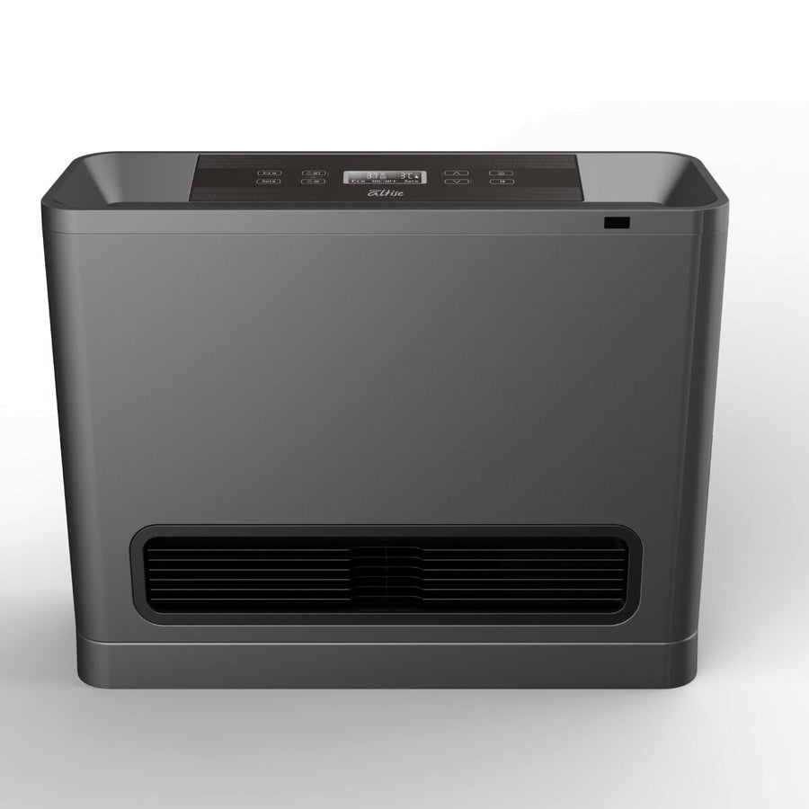 Omega Altise 25MJ convection LPG gas heater - graphite finish, touch glass panel, 3m hose - OAGCH25LPG
