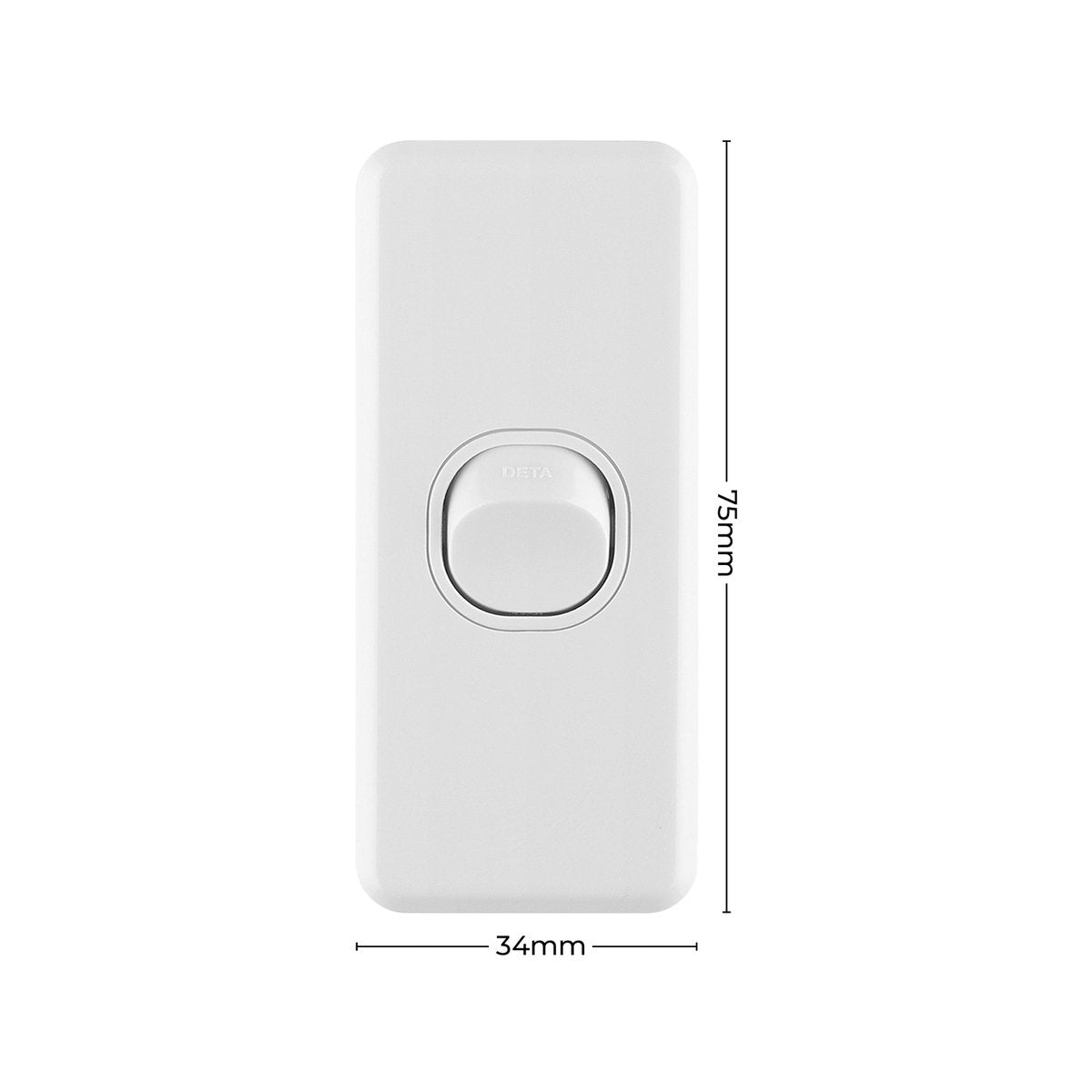 Deta Single Architrave Switch - 1 Gang - Polycarbonate - Classic Design - SuperSaverAU - view 4