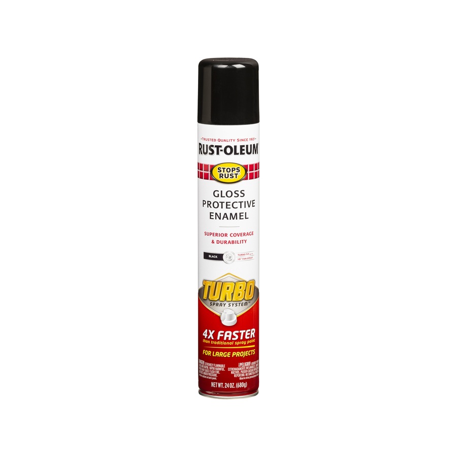 Rust-Oleum 680g Gloss Black Stops Rust Turbo Spray Paint