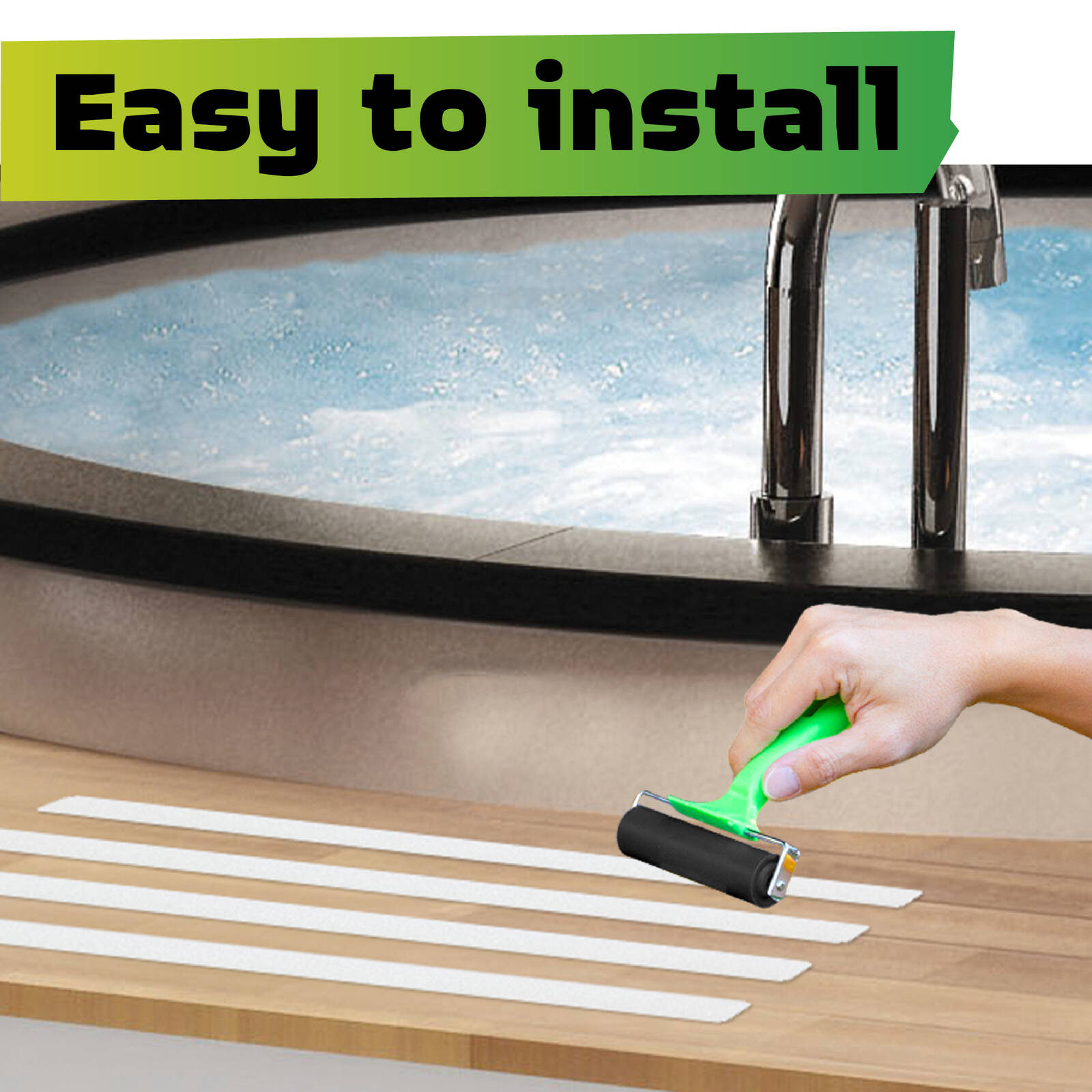 Croc Grip White Anti-Slip Bathroom Strips, Vinyl, 9 Pack