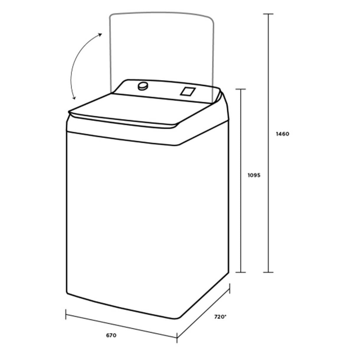 Westinghouse 11kg EasyCare 700 Top Load Washing Machine - White, Auto Load Sensing, Glass Lid - WWT1184C7WA