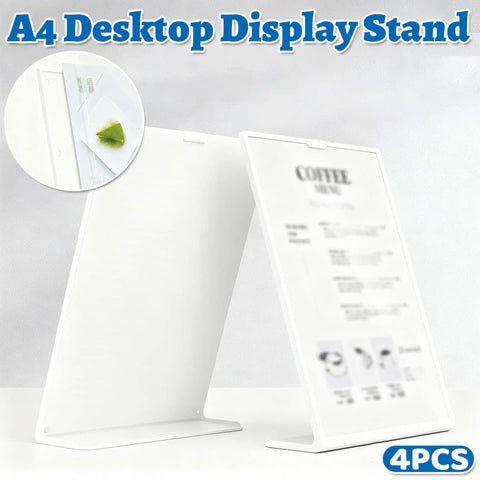 A4 Acrylic Desktop Display Stand Holder, Pack of 4