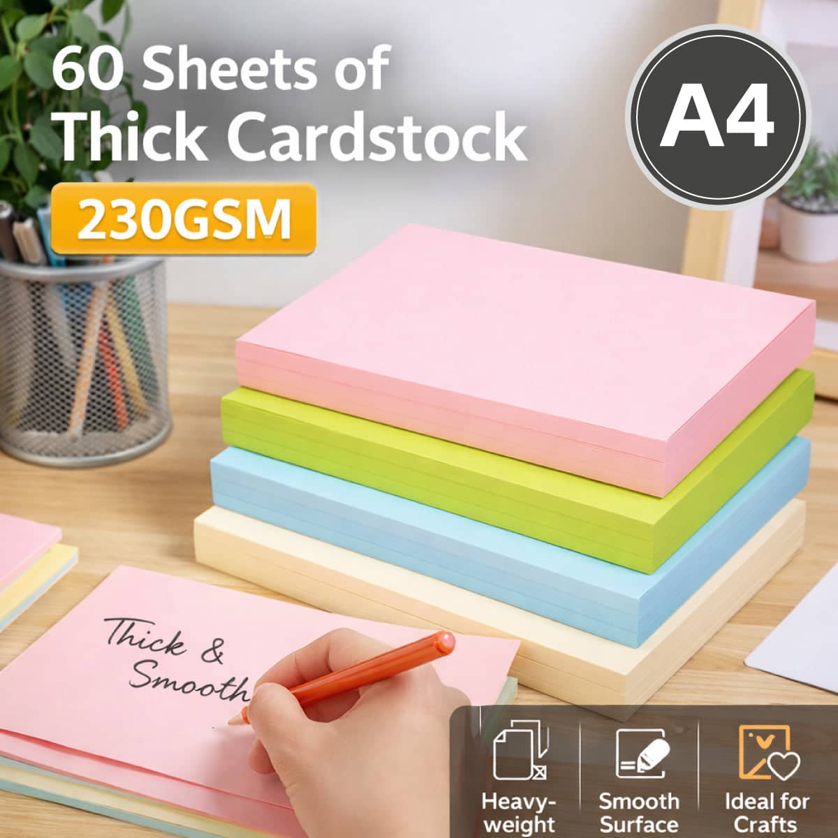 A4 Cardstock Paper 230gsm, 60 Sheets - Sky Blue - view 2