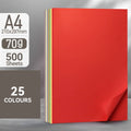 A4 Coloured Paper - 25 Assorted Colours, 500 Sheets, 70gsm