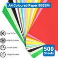 A4 Coloured Paper 80gsm, 500 Sheets for Craft and School - Light Purple - view 2