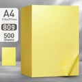 A4 Coloured Paper 80gsm, 500 Sheets for Craft and School - Light Yellow