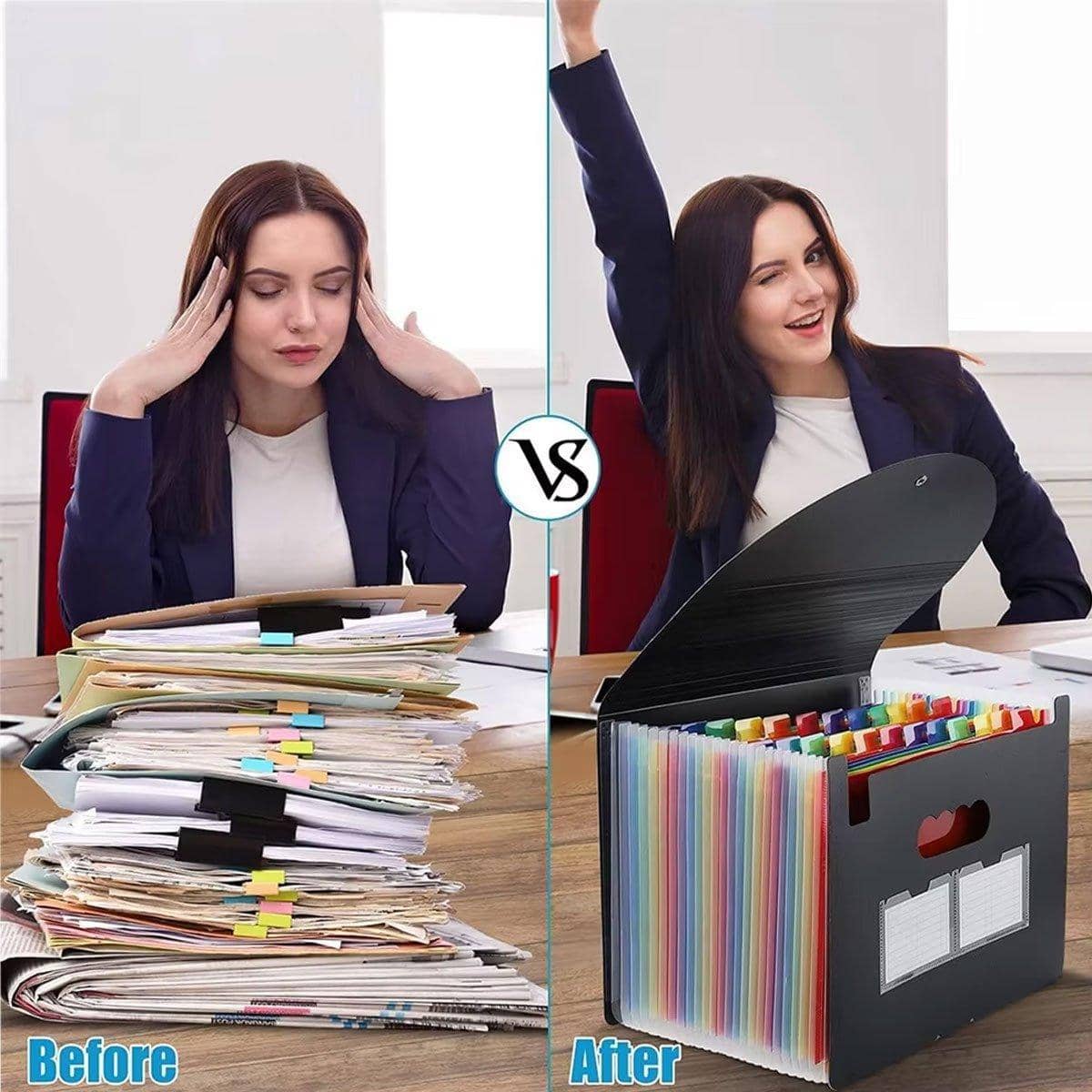 A4 Expanding File Organiser with 25 Compartments, Multilayer Office File Storage - view 5