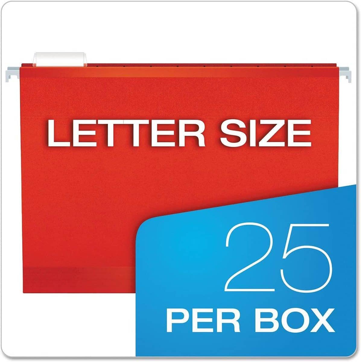 A4 Hanging File Folders with Metal Rails - Pack of 25, Red - view 5