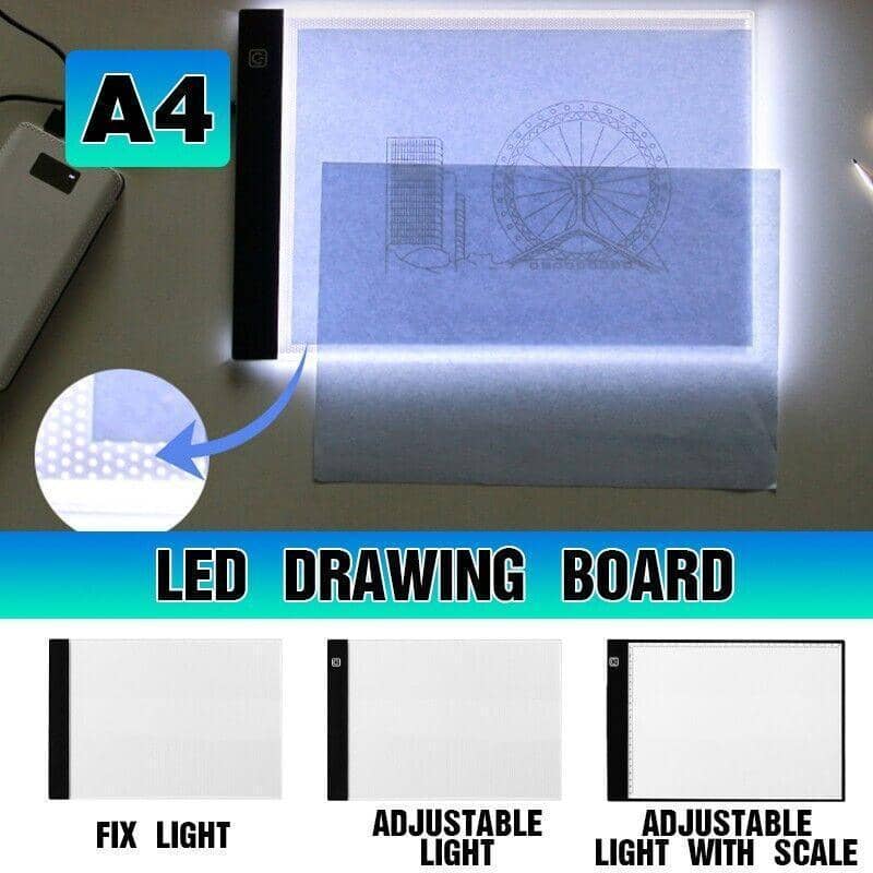 A4 LED Light Box Tracing Board for Drawing - Adjustable Light with Scale - view 2