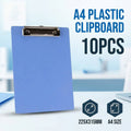 A4 PP Clipboard Set of 10 Blue Hanging Menu Clip Writing Pad