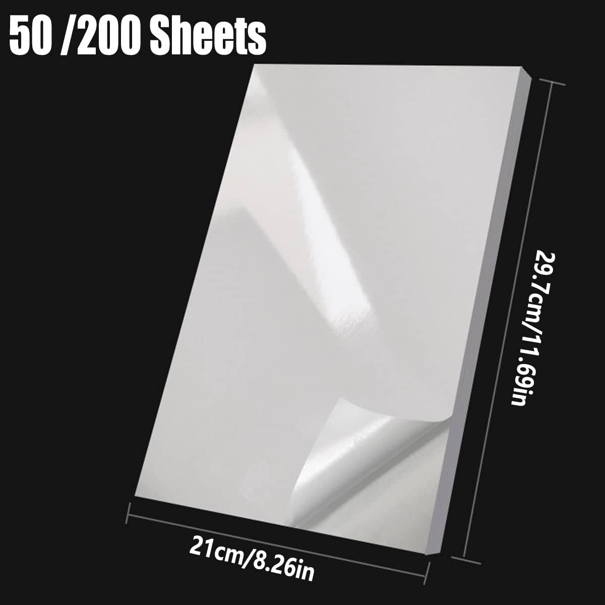 A4 Self-Adhesive Glossy Photo Paper for Inkjet Printers - 50 Sheets - view 3