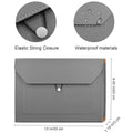 A4 Waterproof Document Bag for Office and School in PU Leather, Grey - view 3