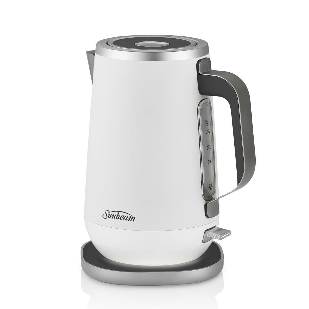 Sunbeam Kyoto City Collection 1.7L Kettle - White, Gentle Glow Illumination, Push Button Lid - KEM8007WH