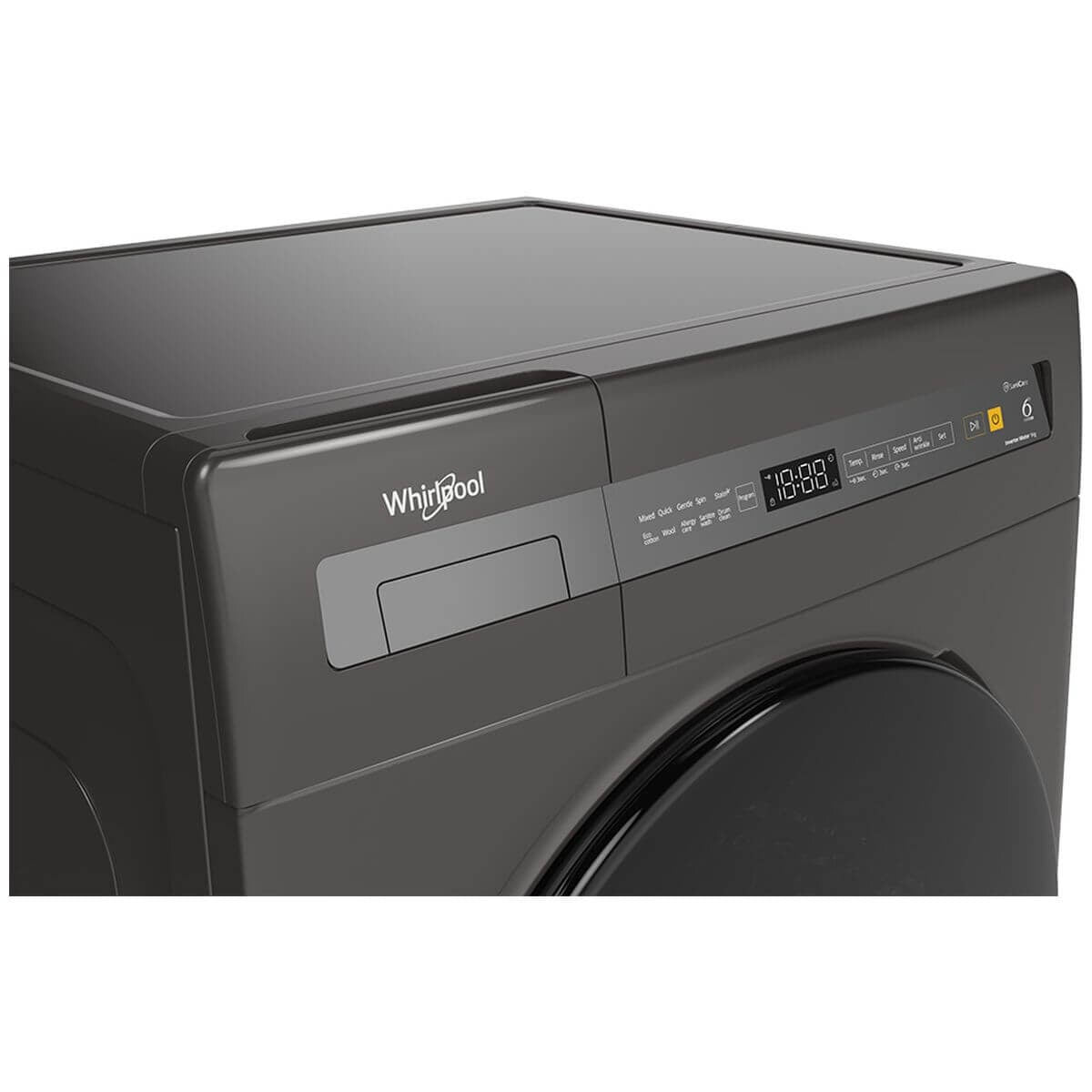 Whirlpool Essentials 9kg Front Load Washing Machine - Graphite, 1400rpm Spin, Touch Controls - FWEB9012IG