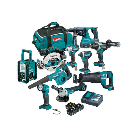 Makita Brushless 10 Piece 18V Combo Kit with 3 x 5.0Ah Batteries DLX1042TX1