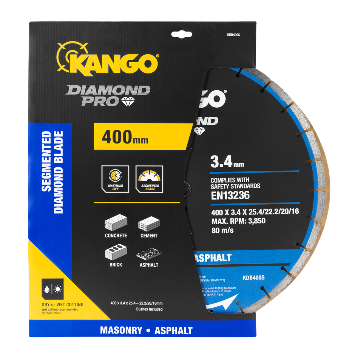 Kango 400mm Segmented Diamond Blade - Concrete, Brick, Asphalt Cutting - SuperSaverAU - view 1