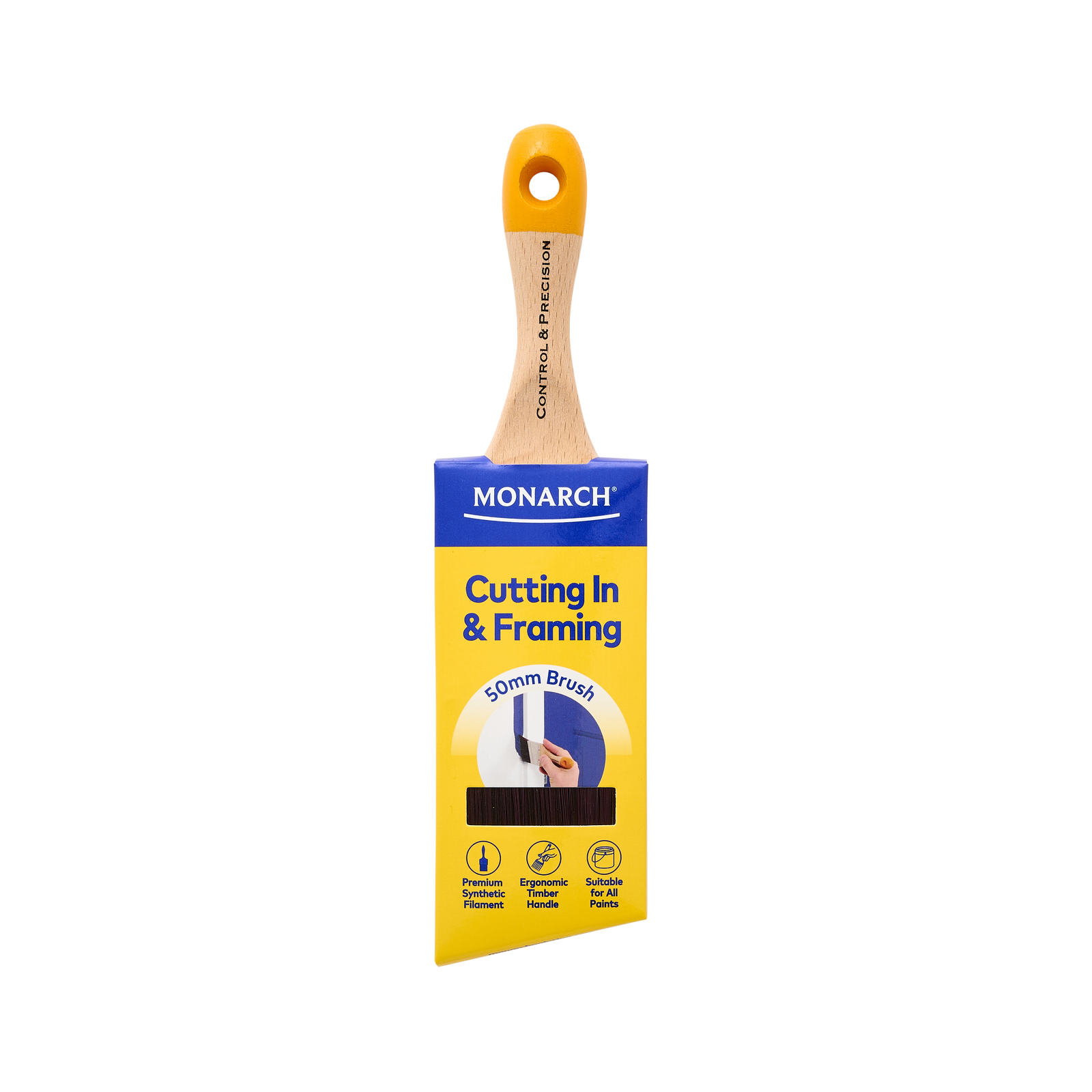 Monarch 50mm Cutting In and Framing Synthetic Paint Brush, Timber Handle