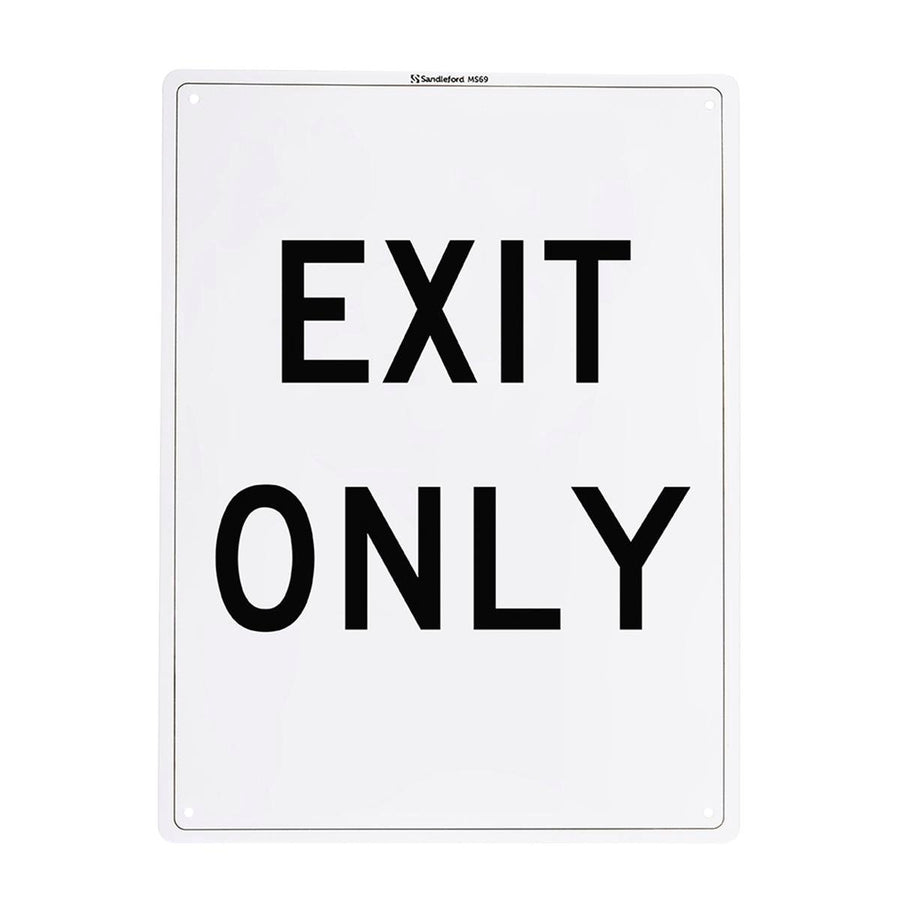 Sandleford Exit Only Plastic Sign - 300 x 225mm - White/Black - SuperSaverAU - view 1
