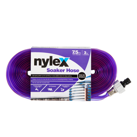 Nylex 12mm x 7.5m Recycled Water Soaker Hose Purple