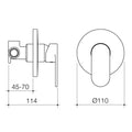 Flexispray Havana Bath and Shower Mixer Chrome, Round 110mm Cover Plate, 35mm Ceramic Cartridge