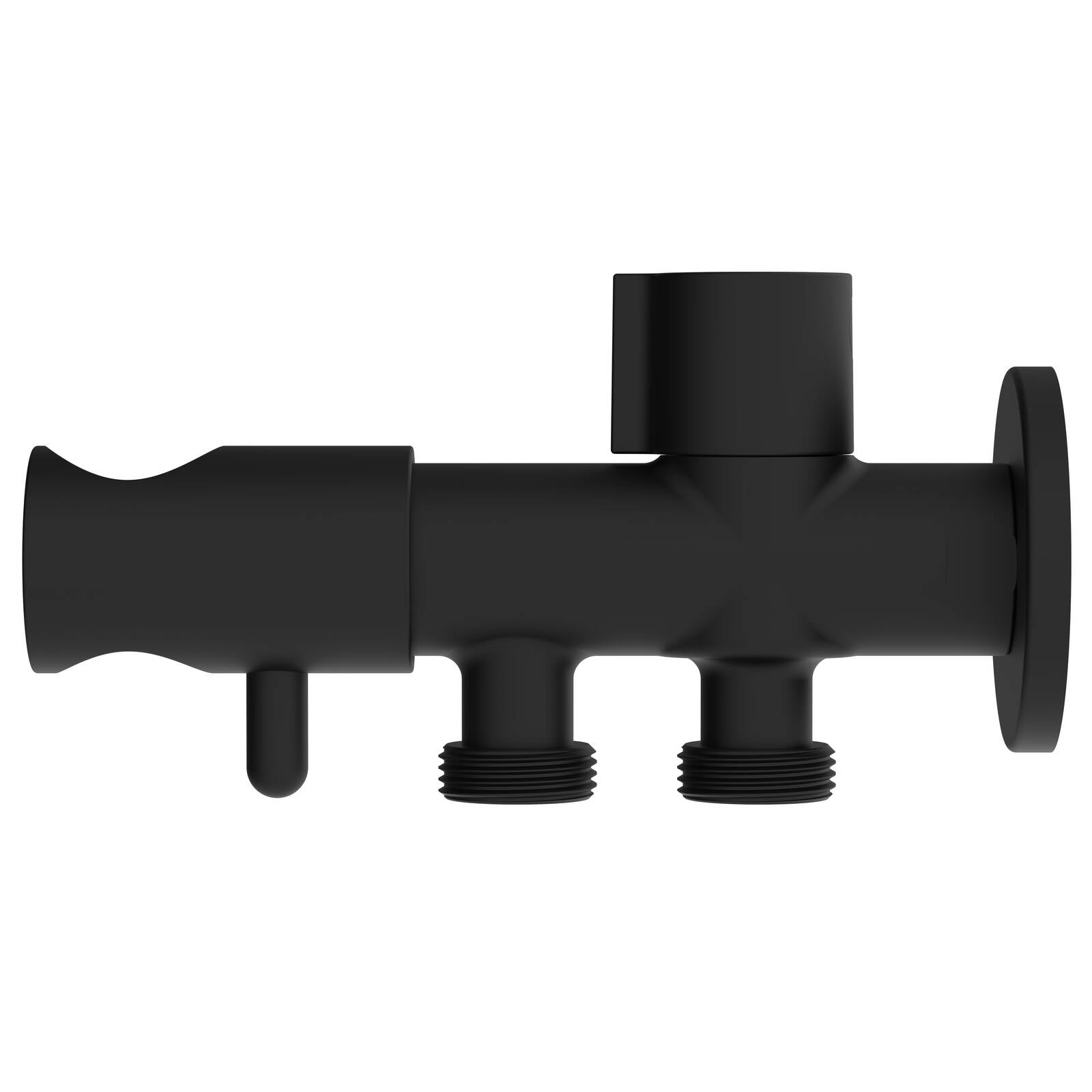 evekare Matte Black Dual Hand Spray Holder and Shut Off Valve 7.5L/min