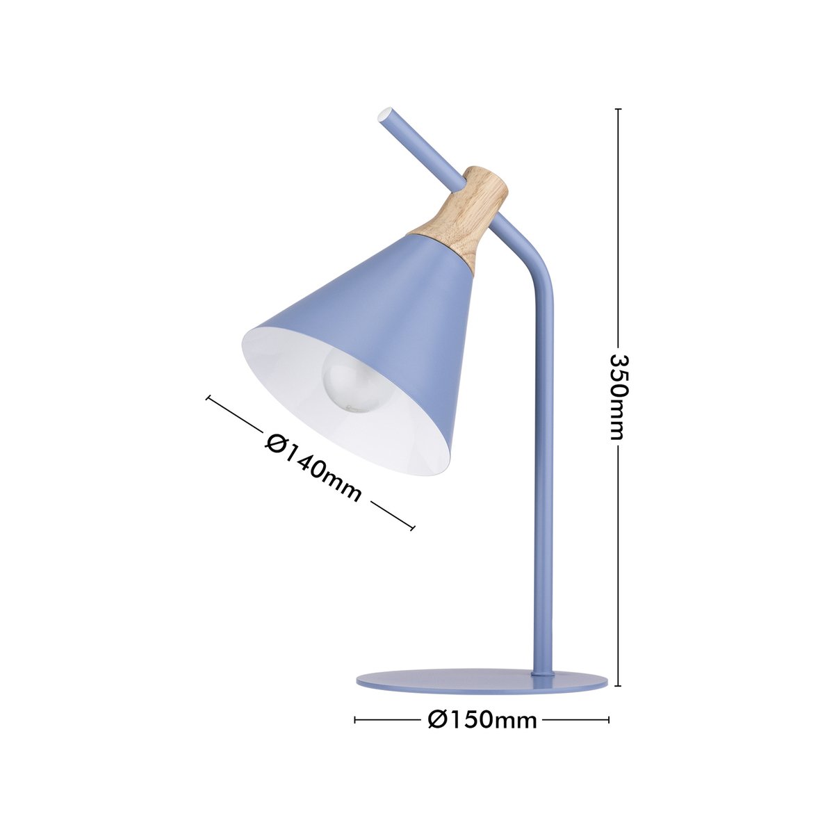 Verve Mountain Spring Alston Task Lamp - Metal & Wood - 150mm x 350mm - Focused Lighting - SuperSaverAU - view 5