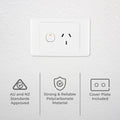 DETA Single Power Point White Polycarbonate 10A 250V Switched Outlet