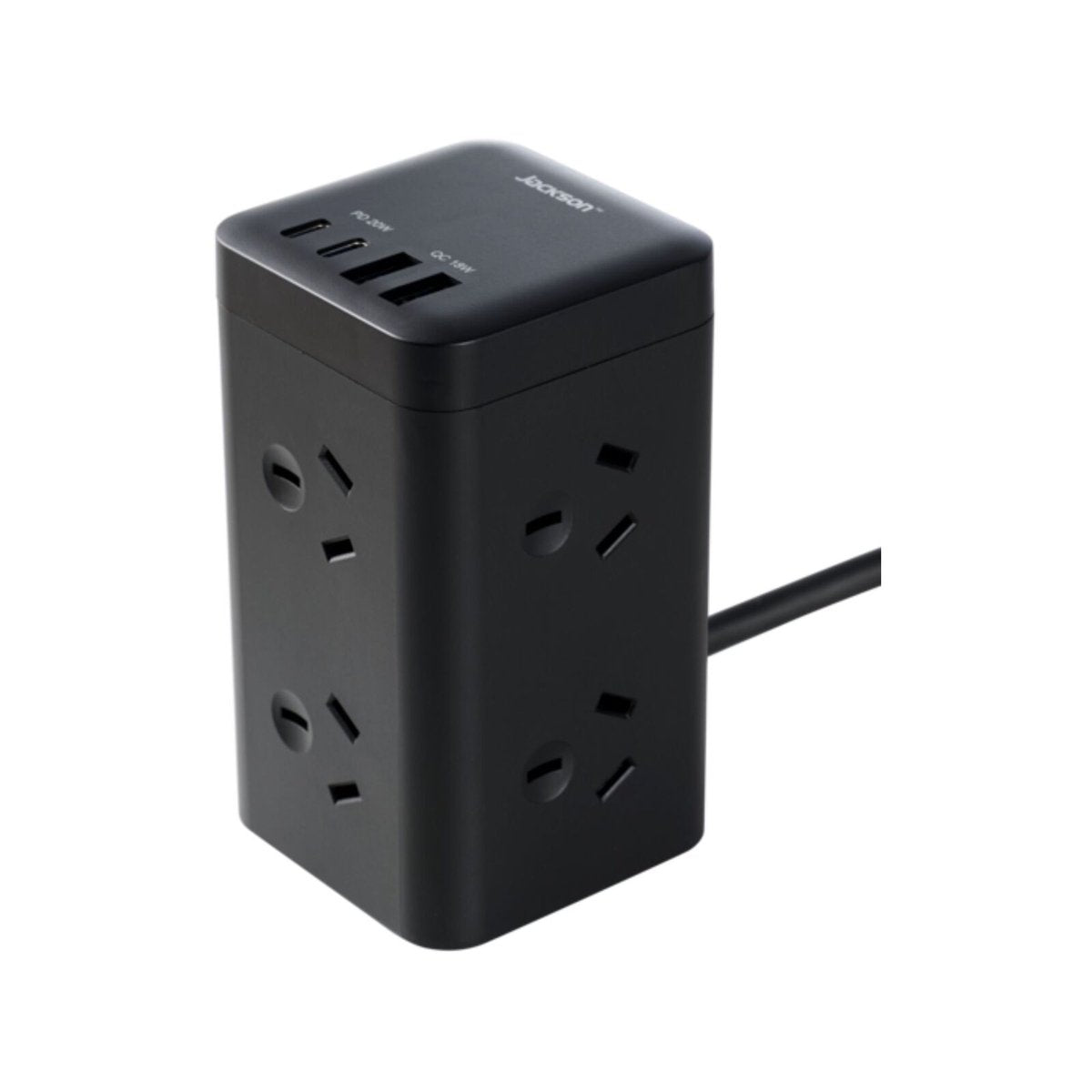 Jackson Rapid Charge USB C Power Tower - 6 Outlets - 1m Lead - Surge Protection - SuperSaverAU - view 2