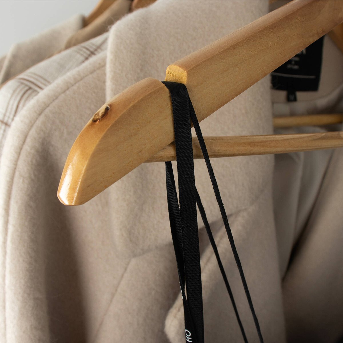 Practa Timber Clothes Hangers - Heavy Duty - 5 Pack - 445mm x 230mm - Natural - SuperSaverAU - view 3