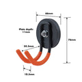 Everhang Magnetic Utility Hook Kit, 4 Pack, 10kg Pull Force, Orange/Black PVC