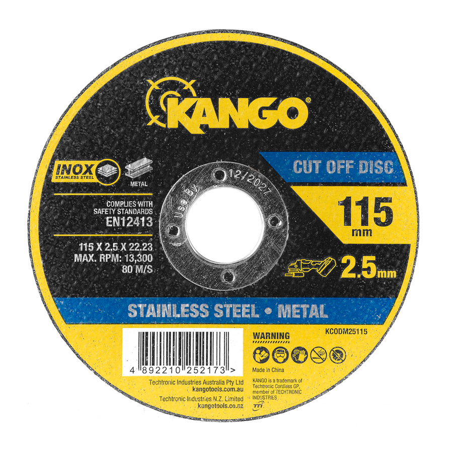 Kango Metal Cut Off Disc - 115mm x 2.5mm - Inox-Free - Steel & Stainless Steel Cutting - SuperSaverAU - view 1