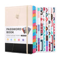 A5 Password Book with Alphabetical Tabs for Internet Login Passwords - Black and White